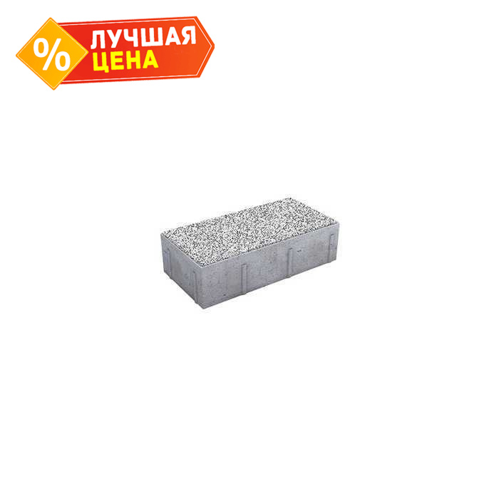Плитка тротуарная Прямоугольник (Ла-Линия) Б.10.П.8 Стоунмикс бело-черный, 300x150x80 мм