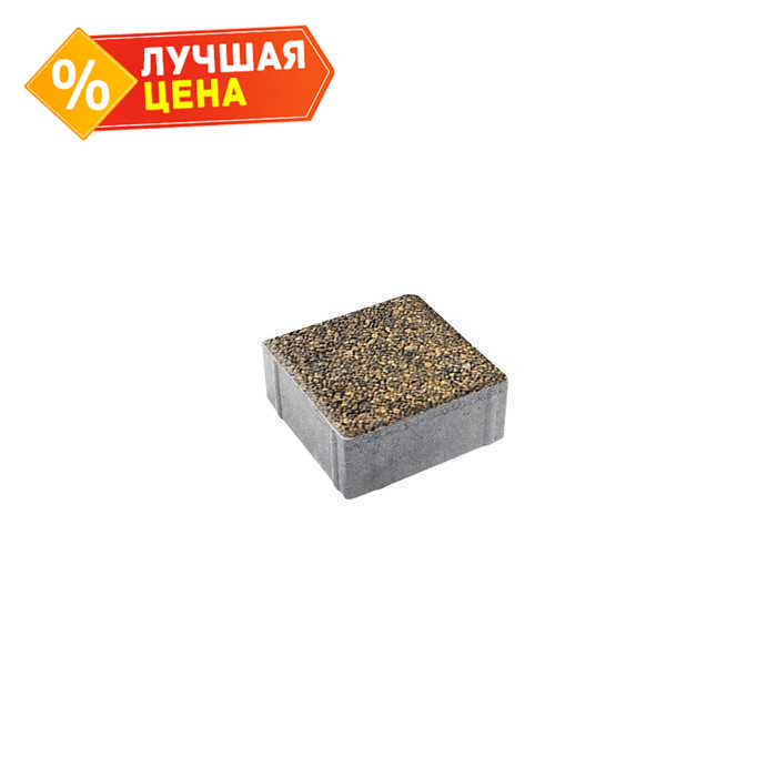 Плитка тротуарная Квадрат А.2.К.4 Листопад гранит Арабская ночь 200x200x40 мм