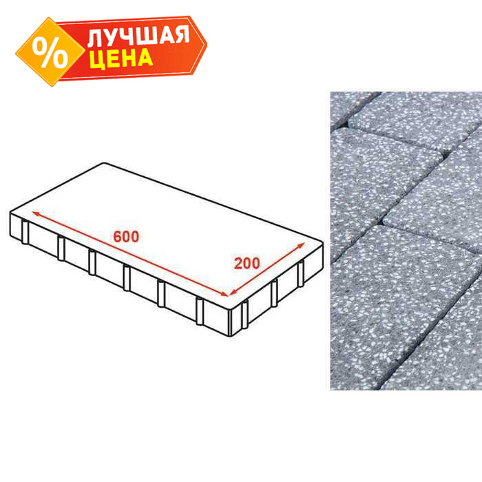 Плита тротуарная Готика Granite FINERRO, Суxовязский 600x200x80 мм